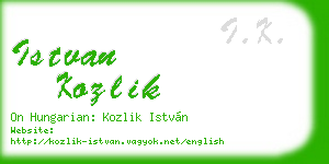 istvan kozlik business card