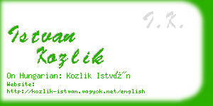 istvan kozlik business card